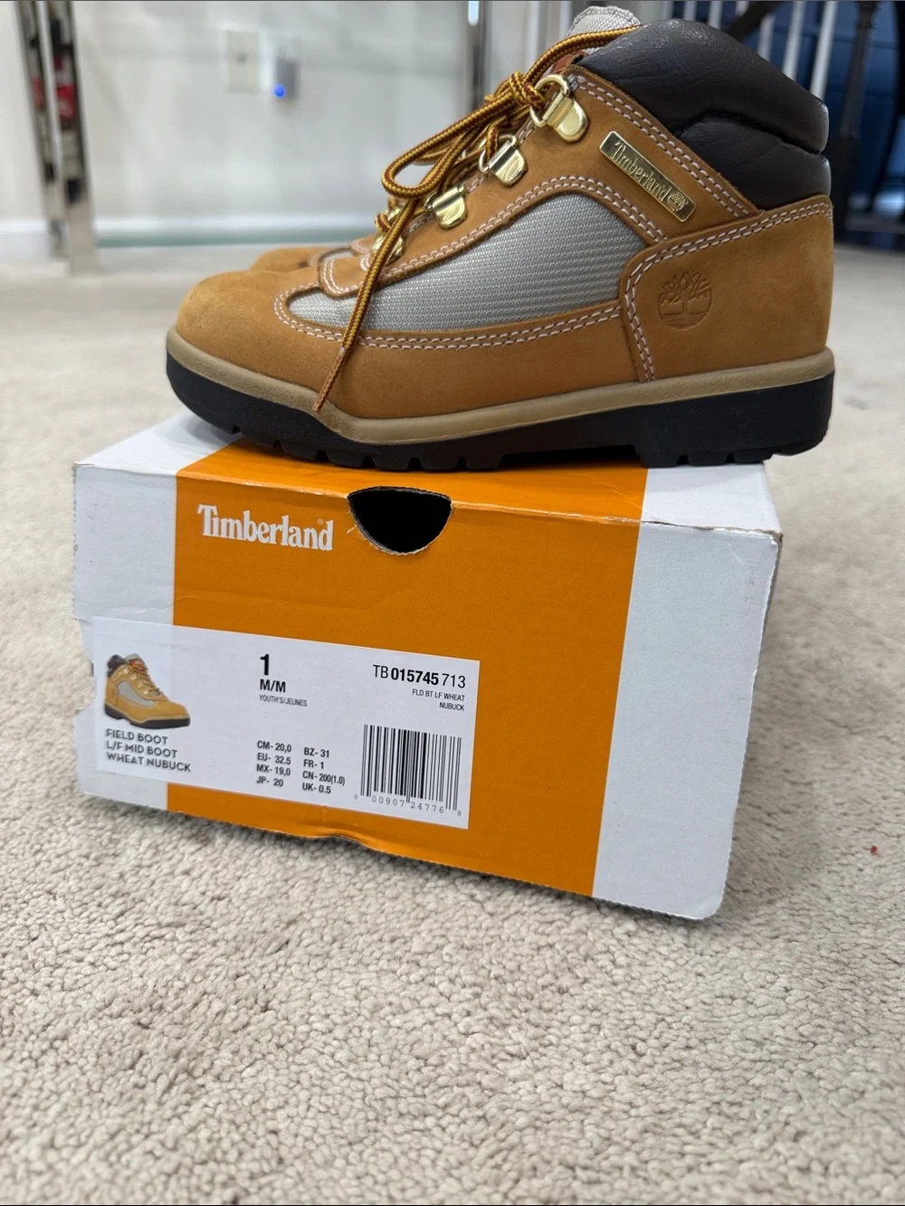 Timberland Kids Wheat and Gray Nubuck Hiking Boot